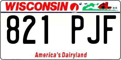 WI license plate 821PJF