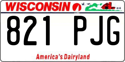 WI license plate 821PJG