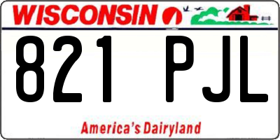 WI license plate 821PJL