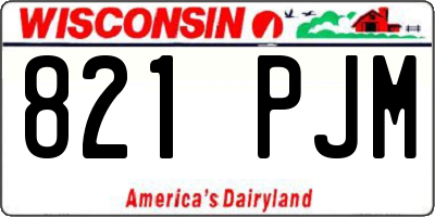 WI license plate 821PJM