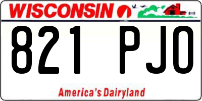WI license plate 821PJO