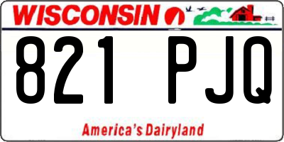 WI license plate 821PJQ