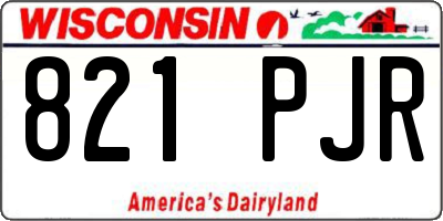 WI license plate 821PJR