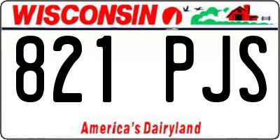 WI license plate 821PJS