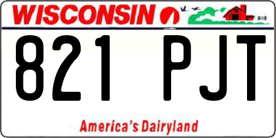 WI license plate 821PJT