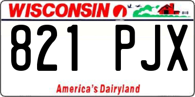 WI license plate 821PJX