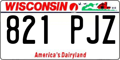 WI license plate 821PJZ