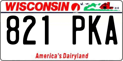 WI license plate 821PKA