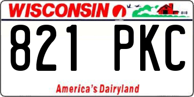 WI license plate 821PKC