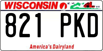 WI license plate 821PKD