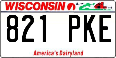 WI license plate 821PKE