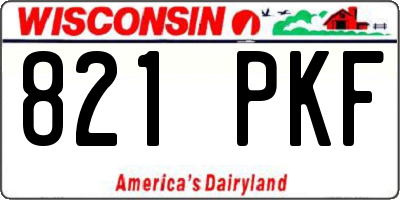 WI license plate 821PKF