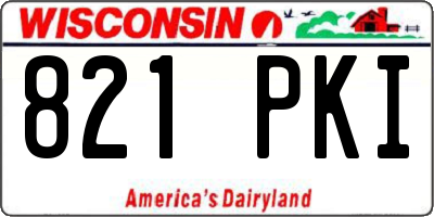 WI license plate 821PKI