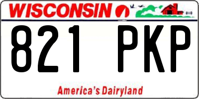WI license plate 821PKP