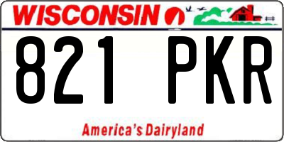 WI license plate 821PKR