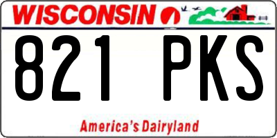 WI license plate 821PKS