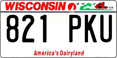 WI license plate 821PKU