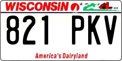 WI license plate 821PKV