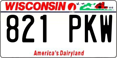 WI license plate 821PKW
