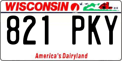 WI license plate 821PKY
