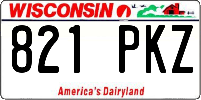 WI license plate 821PKZ