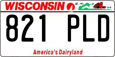 WI license plate 821PLD