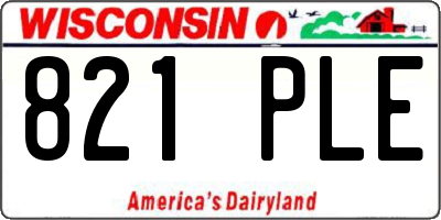 WI license plate 821PLE