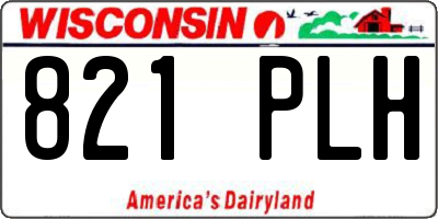WI license plate 821PLH