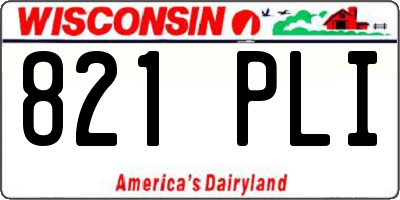 WI license plate 821PLI