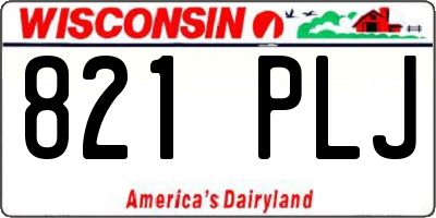 WI license plate 821PLJ