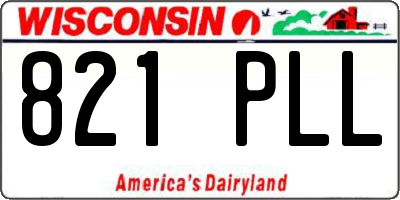 WI license plate 821PLL