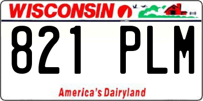 WI license plate 821PLM