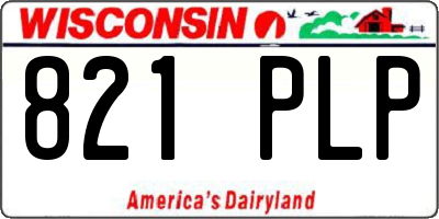 WI license plate 821PLP