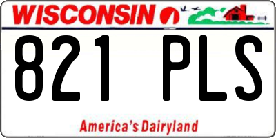 WI license plate 821PLS