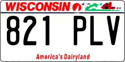 WI license plate 821PLV