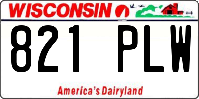 WI license plate 821PLW