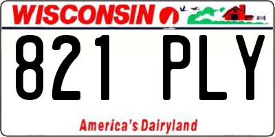 WI license plate 821PLY