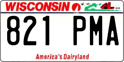 WI license plate 821PMA