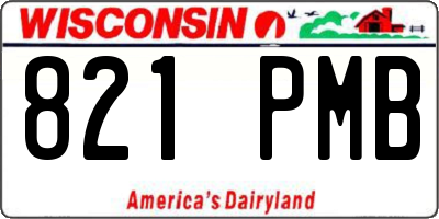 WI license plate 821PMB