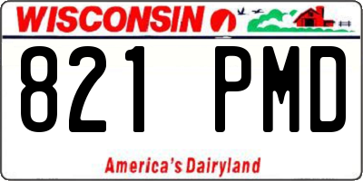 WI license plate 821PMD