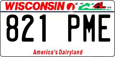 WI license plate 821PME