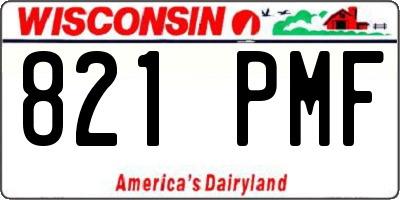 WI license plate 821PMF