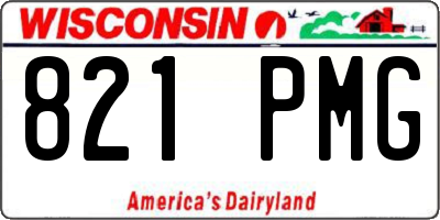 WI license plate 821PMG