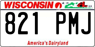 WI license plate 821PMJ