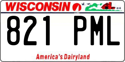 WI license plate 821PML