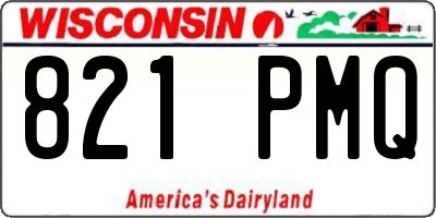 WI license plate 821PMQ