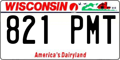 WI license plate 821PMT