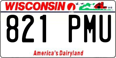 WI license plate 821PMU