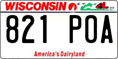 WI license plate 821POA