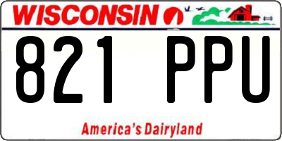 WI license plate 821PPU